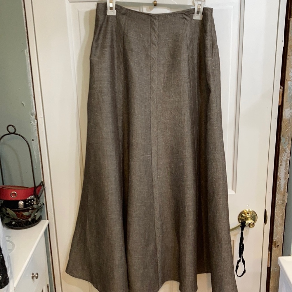 Linen Tweed Full A-line Maxi skirt